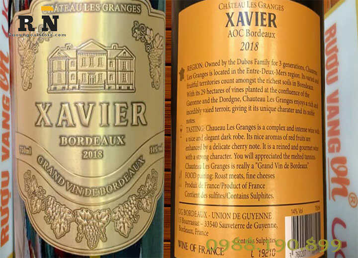 Rượu vang pháp xavier bordeaux