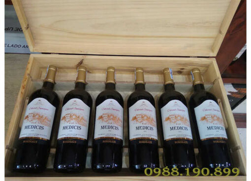 Vang Medicis hộp gỗ 6 chai